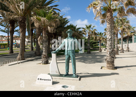 Statue O Barqueiro auf Insel Porto Santo, Portugal Stockfoto