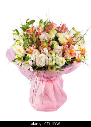 Frühling Blumen Bukett mit vielen verschiedenen Blumen Stockfoto