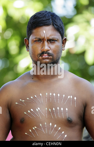 Porträt - hinduistische Thaipusam Cavadee-festival Stockfoto