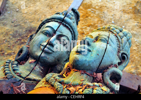 Holzskulpturen - Sanctuary of Truth in Pattaya/Thailand Stockfoto