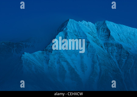 Gebirgskamm in den Schweizer Alpen mit Bättlihorn Gipfel gesehen von Riederalp Stockfoto