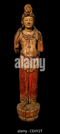 Bodhisattva Avalokitesvara China polychrome Holz Periode der fünf Dynastien 907-960 N.Chr. Chinesisch Stockfoto