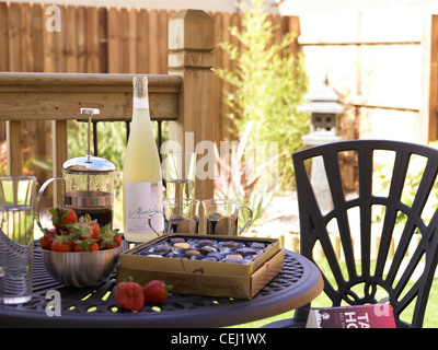 Im Garten entspannen. Stockfoto