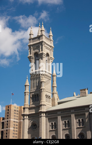 Pennsylvania, Philadelphia. historischen Masonic Temple, ca. 1868-73. architektonische Wahrzeichen mit 7 verschiedenen Stilen. Stockfoto