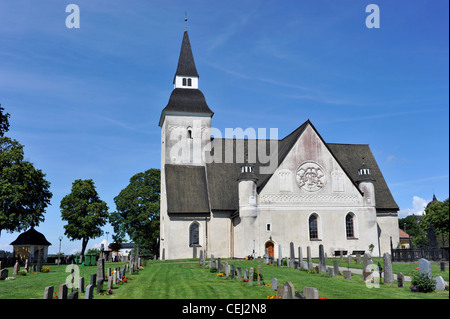 Sorunda Kirche und Friedhof, südlich von Stockholm. Stockfoto