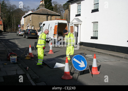 Die Installation des Road Safety Kissen Stockfoto