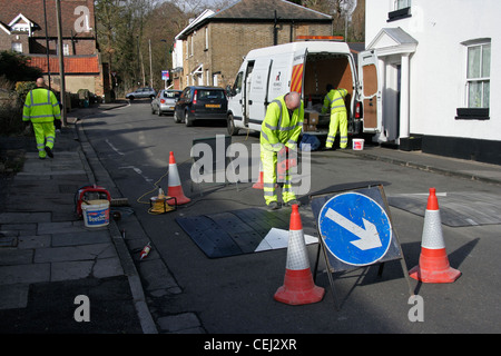 Die Installation des Road Safety Kissen Stockfoto