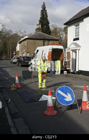 Die Installation des Road Safety Kissen Stockfoto