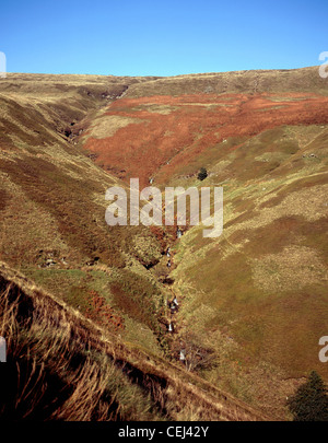 Der Fluss Noe fließen von Edale Kopf bei Jacob's Ladder Kinder Scout Edale Derbyshire Peak District National Park, England Stockfoto