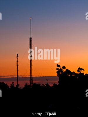 Sonnenuntergang über dem Pazifischen Ozean, Blick vom Mount Soledad in La Jolla Shores in der Nähe von San Diego, Kalifornien, USA Stockfoto