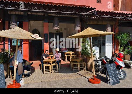 Das Cafe des Epices in Rahba Kedima (Ort des Epices), Medina, Marrakesch, Marokko, Nordafrika Stockfoto