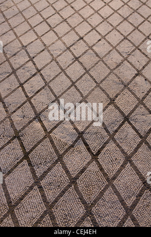 Mosaischen Etage des "Hauses der geometrischen Mosaiken" befindet sich in Pompeji (Pompeji) nach Verschüttung in Vulkanasche ausgegraben Stockfoto