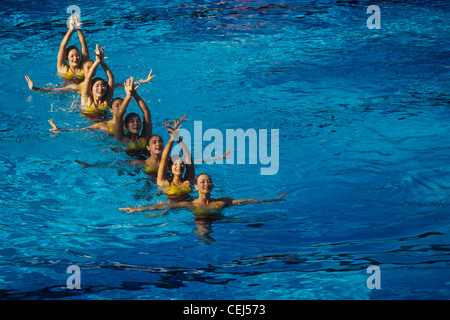 Chinesischen Team im Synchronschwimmen Wettbewerb bei den aquatischen Weltmeisterschaften 1994. Stockfoto