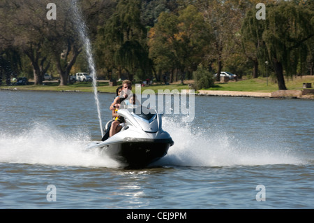 Jet-Ski auf der Vaal River, Vereeniging, freien Staat-Provinz Stockfoto