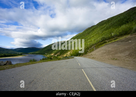 Teno-Fluss zwischen Finnland und Norwegen Stockfoto