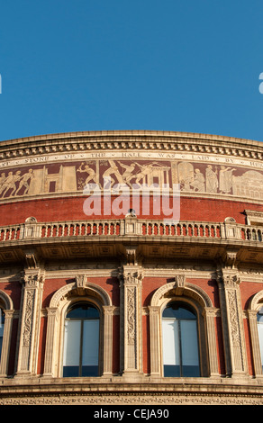 Detail der Fassade, Royal Albert Hall, South Kensington, City of Westminster, London, England, UK Stockfoto