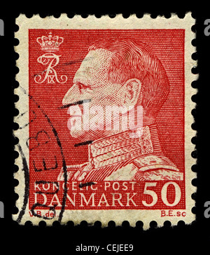 Dänemark-ca. 1965:A Stempel gedruckt in Dänemark zeigt Bild von Frederick IX (Christian Frederik Franz Michael Carl Valdemar Georg) war König von Dänemark von 20. April 1947 bis zu seinem Tod am 14. Januar 1972, ca. 1965. Stockfoto