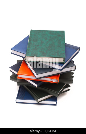 Stapel Bücher, isoliert auf weißem Hintergrund Stockfoto