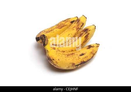 Bündel Bananen isoliert auf weißem Hintergrund Stockfoto
