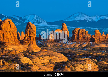Arches-Nationalpark ist ein US-Nationalpark im östlichen Utah. Es ist bekannt für die Erhaltung der über 2000 natürliche Sandstein Bogen. Stockfoto