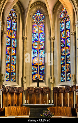 Innenraum St. Johannes Evangelist Kirche, Tübingen, Deutschland, Europa Stockfoto