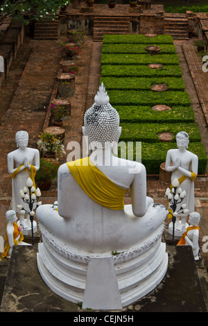 Buddha-Statue im Wat Yai Chai Mongkons, Ayutthaya Thailand zurück Stockfoto