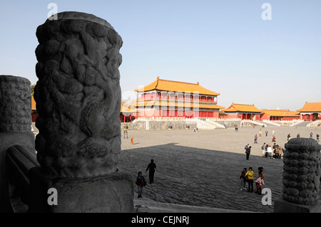 zweite 2. Hof große größte Halle der höchsten Harmonie, die Stadt Peking China Touristen verboten Stockfoto