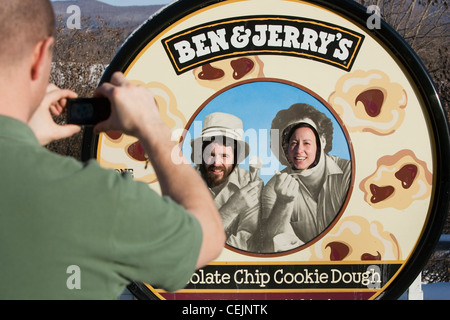 Ben &amp; Jerrys Eiscreme entsteht in Vermont. Stockfoto