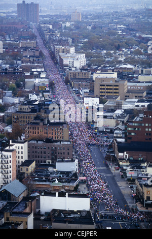 Luftaufnahme der 1994 New York City Marathon-Läufer. Stockfoto