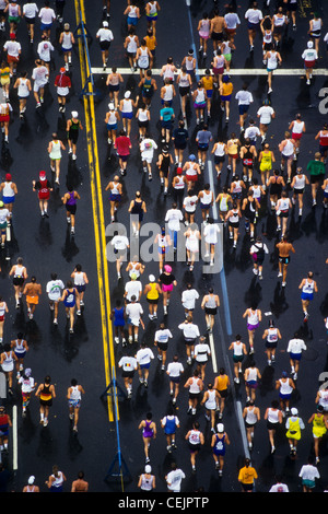 Luftaufnahme der 1994 New York City Marathon-Läufer. Stockfoto