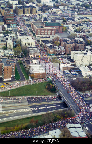 Luftaufnahme der 1994 New York City Marathon-Läufer. Stockfoto