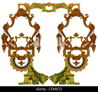 Luxuriös illustrierte alten viktorianischen Rahmen. Stockfoto