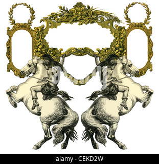 Luxuriösen viktorianischen Frame nach einer Gravur 'A Bull Fight"edited by The Graphic - London, ca. 1878. Stockfoto