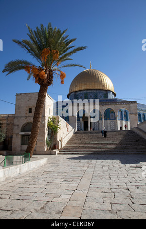 Diese Halle befindet sich West Dome Rock vier Bögen ruht auf drei Säulen aus Marmor korinthischen Kapitellen Dome Rock ältesten islamischen Stockfoto