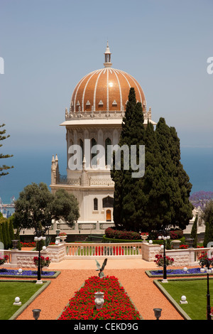 Bahai Schrein-Gärten in Haifa internationaler Hauptsitz Bahai Glauben Pilgern Ziel Bahai Gläubigen alle Welt einzigartig Stockfoto