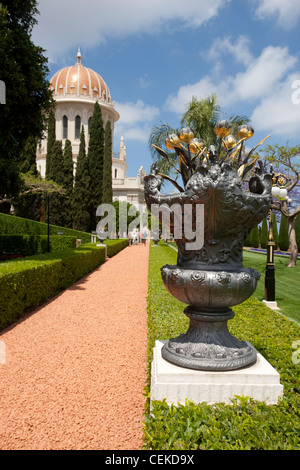 Bahai Schrein-Gärten in Haifa internationaler Hauptsitz Bahai Glauben Pilgern Ziel Bahai Gläubigen alle Welt einzigartig Stockfoto