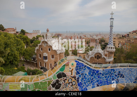 Park Güell ...ein Garten komplexe architektonische Elemente entworfen Antonio Gaudi Park, erbaut im Jahre 1900-1914 in Öffentlichkeit verwandelt Stockfoto