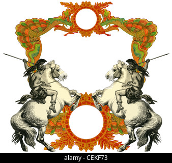 Luxuriösen viktorianischen Frame nach einer Gravur 'A Bull Fight"edited by The Graphic - London, ca. 1878. Stockfoto