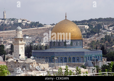 Auf alten Jerusalem und Kuppel des Tempels Rock anzeigen Stockfoto