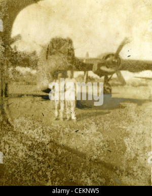 308. Bombergruppe, 14. Army Air Force, China Birma Indien, dem zweiten Weltkrieg WWII. Piloten vor Flugzeug Stockfoto