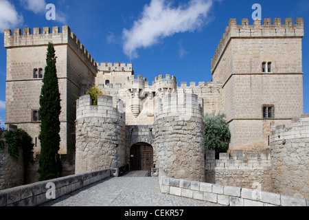 Spanien, Kastilien und Leon, Ampudia Burg Stockfoto