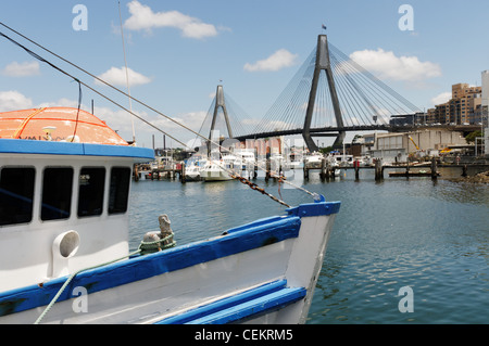 ANZAC Bridge und Blackwattle Bay Harbour, Sydney Australia Stockfoto