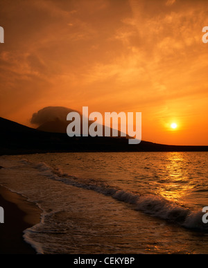 Achill Island, Slievemore aus Doogort Strand, Irland Stockfoto