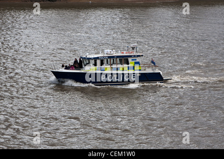 Ein Polizeiboot auf der Themse Stockfoto