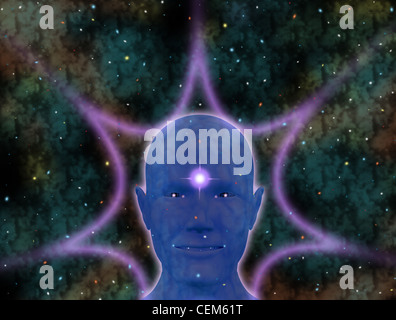 Gottheit im Raum Stockfoto