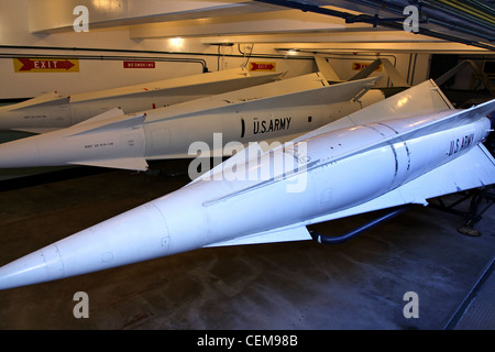 Nike-Hercules-Raketen in den Vorratsbunker an die SF-88 Nike Raketenbasis in die Marin Headlands nördlich von San Francisco. Stockfoto