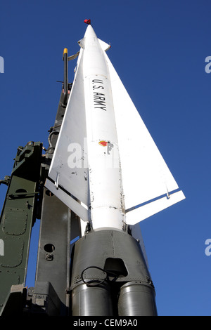 Nike Hercules Rakete sitzt auf dem Launcher auf der SF-88 Nike Raketenbasis in die Marin Headlands nördlich von San Francisco. Stockfoto