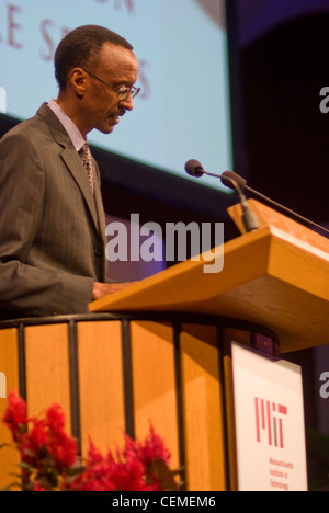 Präsident Kagame Ruanda am MIT Stockfoto