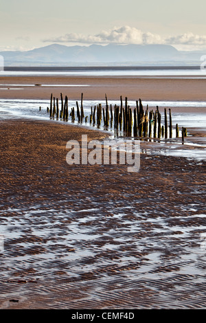 Ein Blick über den Solway Firth in Richtung Lake District entnommen Mersehead in der Nähe von Dumfries Stockfoto