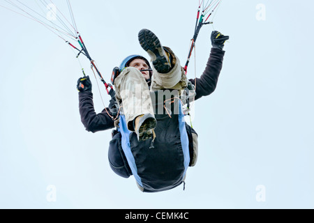 Gleitschirm Para Fallschirm am Himmel schwebende mühelos gleiten Stockfoto